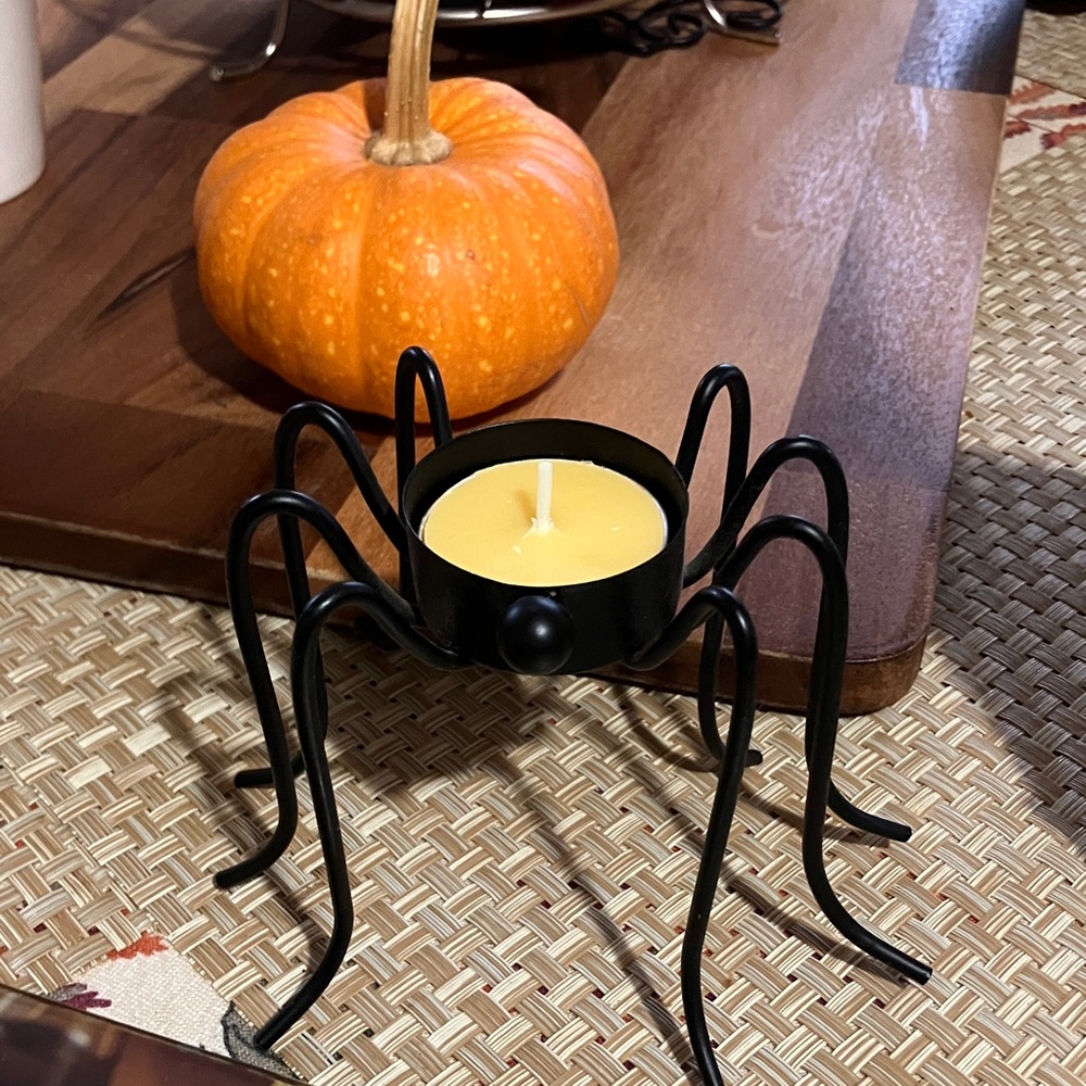 Black Spider Tealight Candle Holder